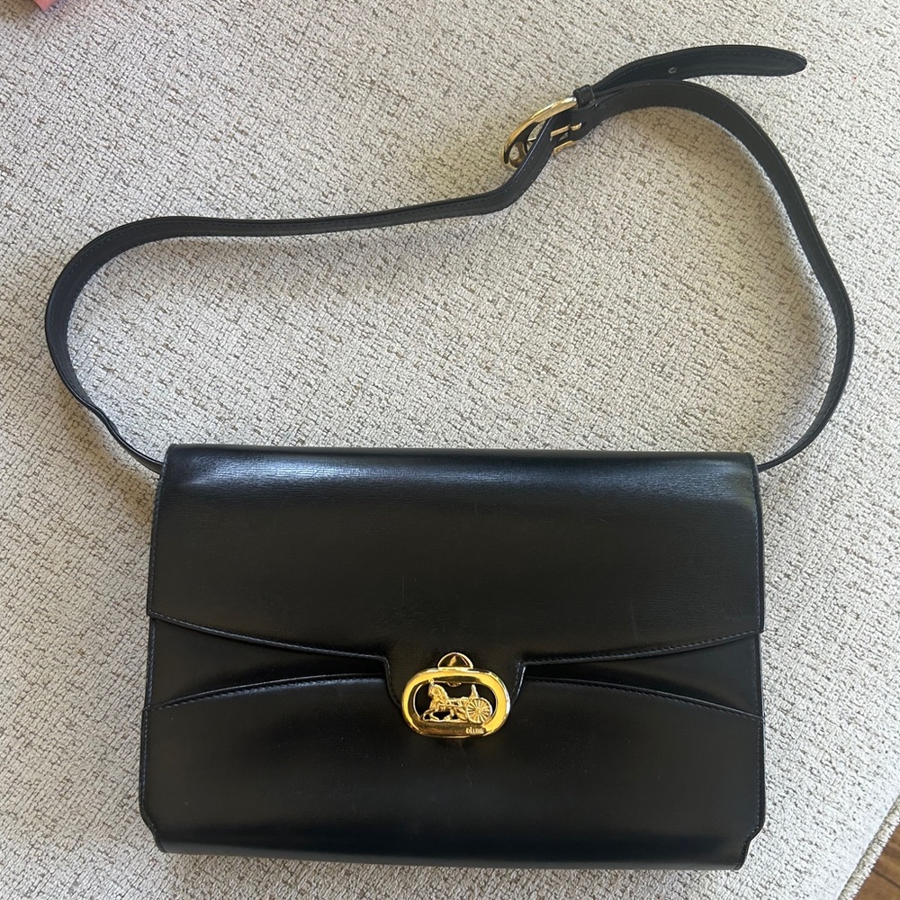 Celine Black Bag with Gold Clasp